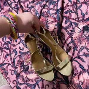 Calvin Klein Gold T Strap Heels